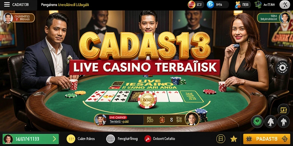 Tangkapan layar CADAS138 menampilkan dealer langsung yang sedang bermain dengan pemain.