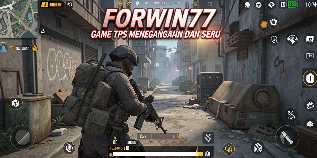Screenshot gameplay FORWIN77 yang menampilkan aksi tembak-menembak yang mendebarkan.