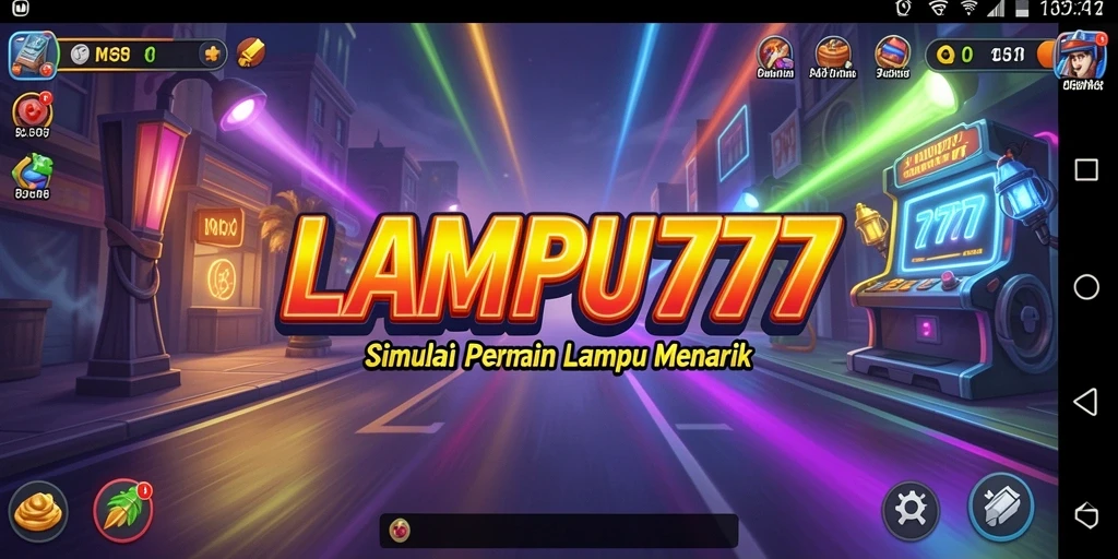 Tampilan gameplay LAMPU777 dengan berbagai lampu yang menarik dan efek cahaya.