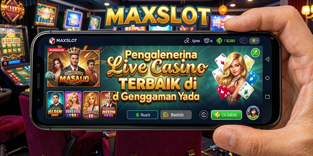 Tampilan seru gameplay MAXSLOT dengan dealer langsung di Live Casino.
