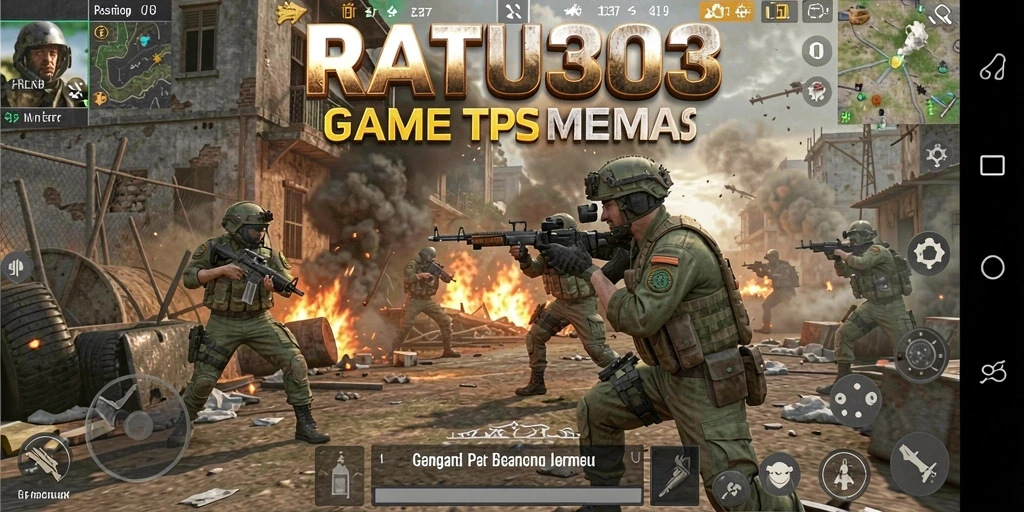 Screenshot gameplay RATU303 menampilkan aksi seru dalam pertempuran TPS.