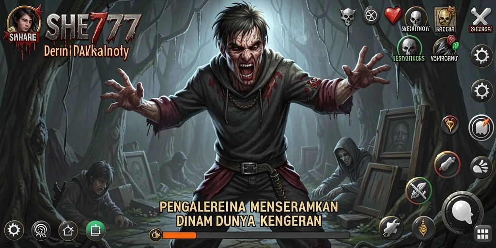 Gameplay menakutkan dalam SHE777 yang menghadirkan suasana Horror