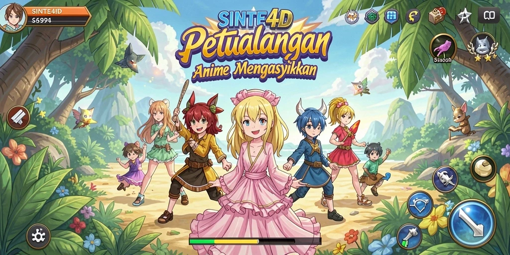 Tampilan menarik dari gameplay SINTE4D dengan karakter Anime.